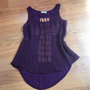 Plum Mesh-front Tank